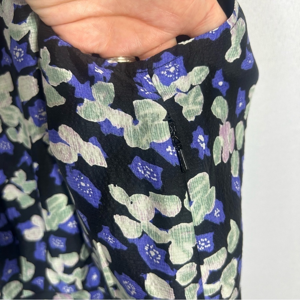 Eliot by Madewell | 100% Silk Floral Sleeveless Mini Dress Black Women’s Size 4 - Picture 10 of 12